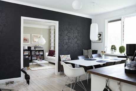 Черные обои на стену в интерьере: 6 советов по дизайну
